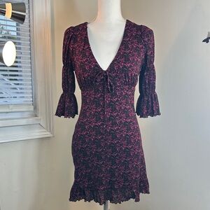 Topshop Black and Pink Mini Dress